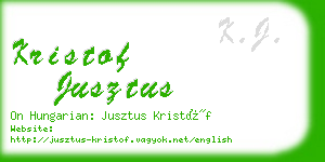 kristof jusztus business card